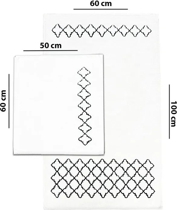 Kremowe dywaniki łazienkowe zestaw 2 szt. 60x100 cm Luxury – Foutastic