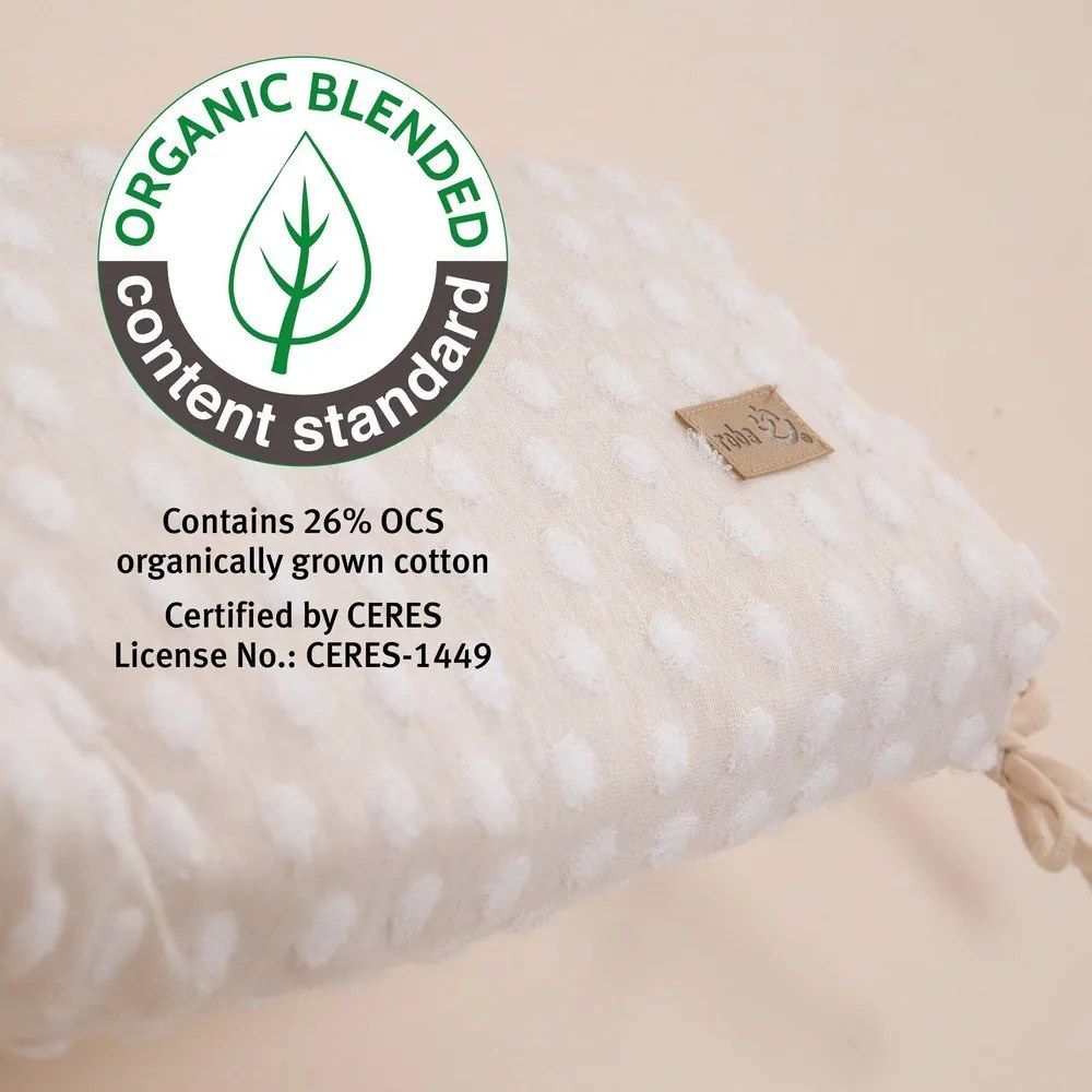 Beżowy ochraniacz do łóżeczka z mieszanki bawełny 170 cm Frosty Almond – Roba