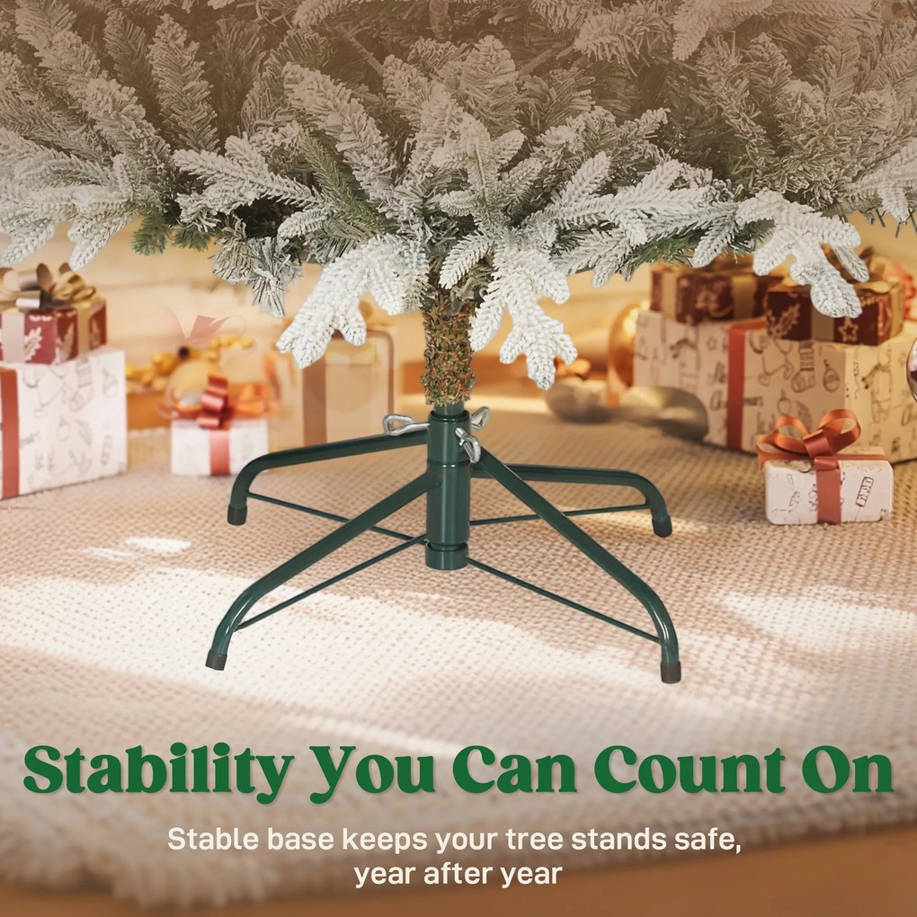 HOMCOM Sztuczna choinka 180 cm z efektem śniegu, 1976 końcówek do wnętrz | Aosom PL