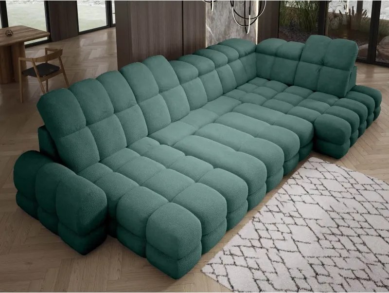 Narożnik TOLLO XL z elektryczną regulacją siedziska Prawostronny w tkaninie promocyjnej BUBBLE 12 WERSAL