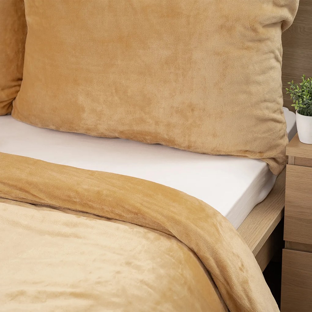 4Home pościel mikroflanela beżowy, 140 x 200 cm, 70 x 90 cm