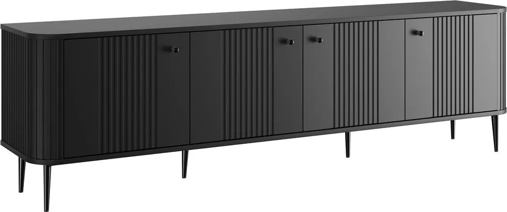 Szafka RTV Vesper 4D 187 cm - czarny / czarne nogi