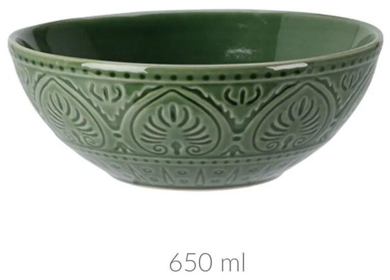 Ceramiczna miseczka ze żłobionym wzorem, 650 ml
