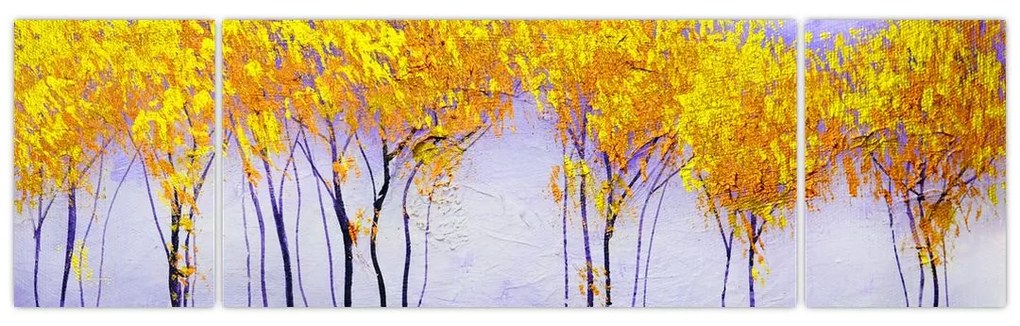 Obraz żółtych drzew (170x50 cm)