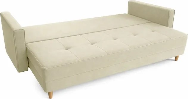 Sofa z Funkcją Spania LONAR Kremowa Japandi