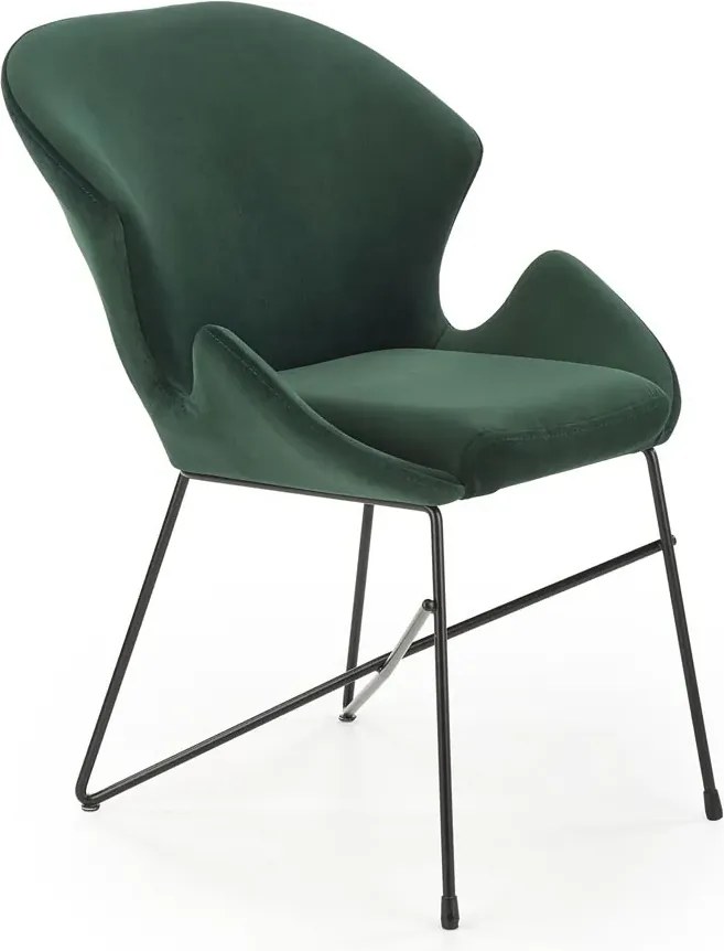 Zielone designerskie tapicerowane welurem krzesło N8-G58