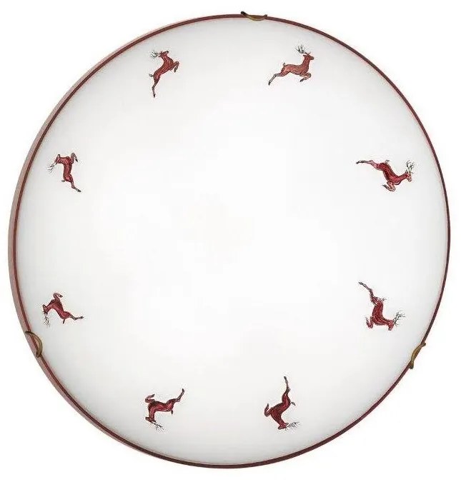 Kolarz 731.13.4.103-Lampa sufitowa NONNA 3xE27/60W/230V pr.50cm jeleń czerwona