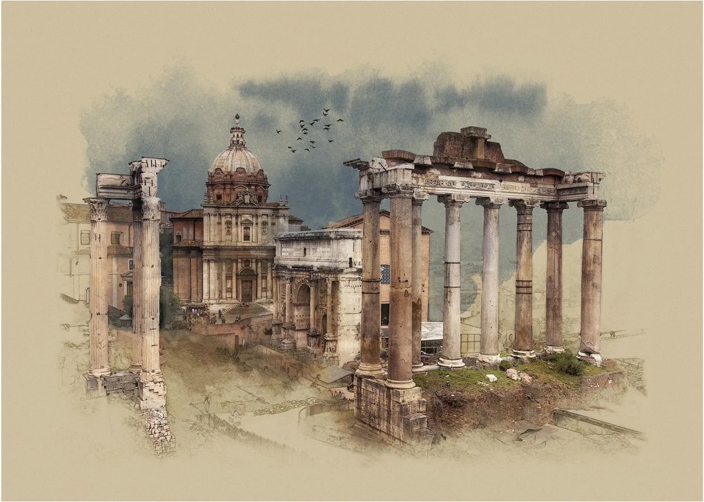 Obraz na szkle - Forum Romanum, Rzym, Włochy (70x50 cm)