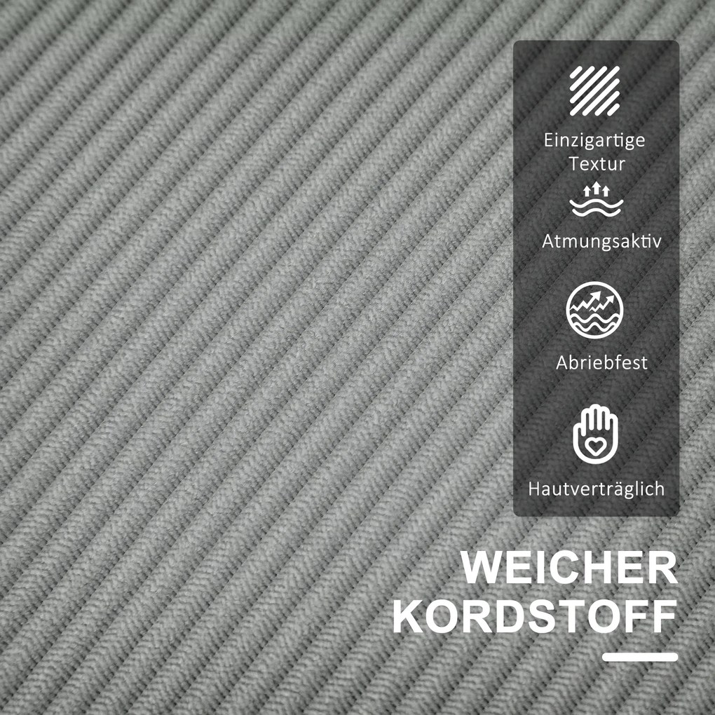 HOMCOM Dwuosobowa sofa z miejscem do przechowywania i solidnymi drewnianymi nogami, do salonu, sypialni, 117 x 63 x 79 cm, Jasnoszary