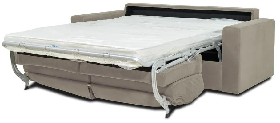 Beżowa sztruksowa sofa rozkładana Scandic Elbeko
