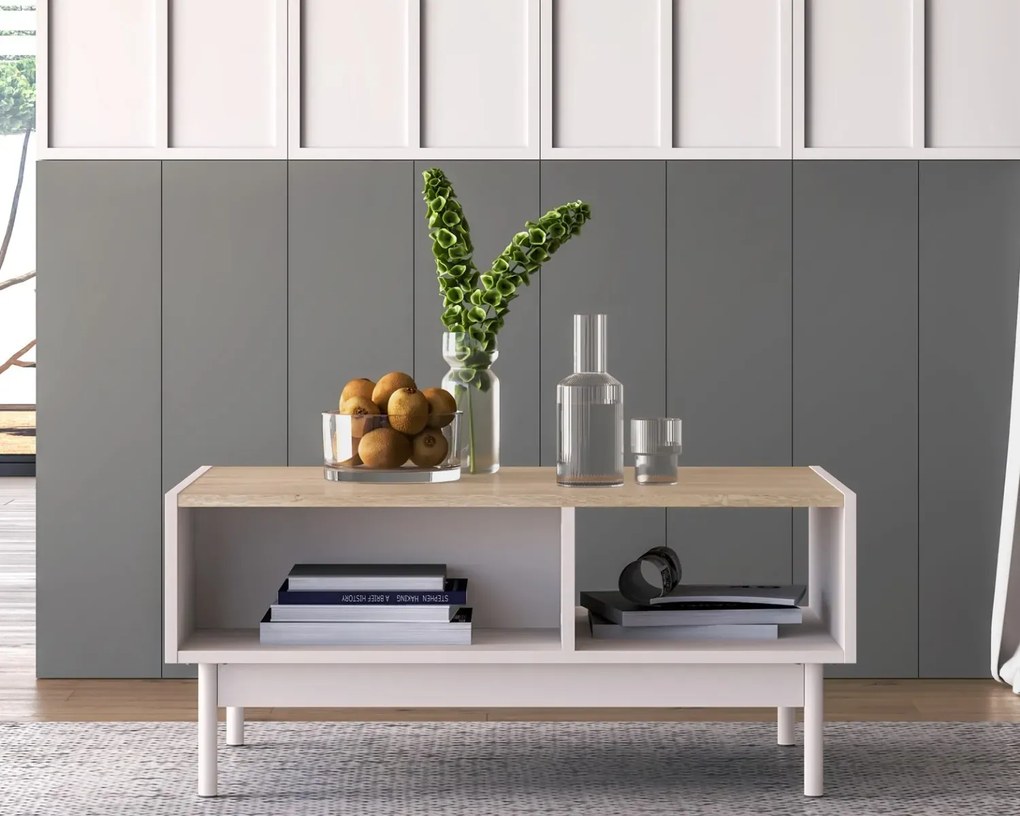 Stolik kawowy DUMI 90x60 kaszmirowy/dąb cremona ML MEBLE