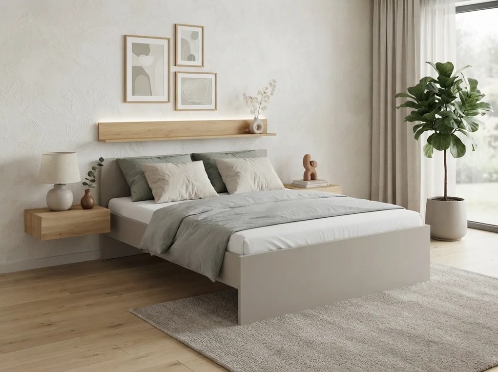 Łóżko ELISA 180 x 200 cm, kaszmirowy beż Stelaż: Bez stelaża, Materac: Bez materaca