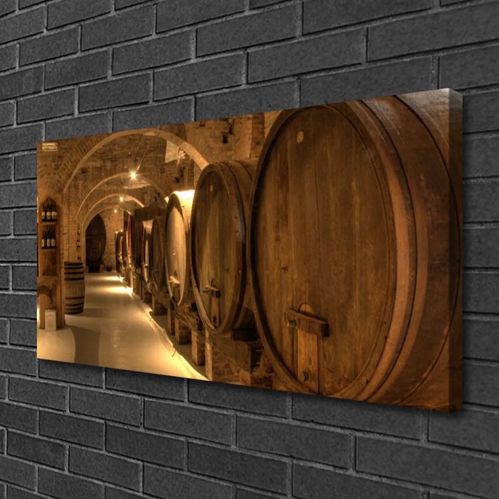 Obraz na płótnie Drewniane Beczki w Starym Stylu