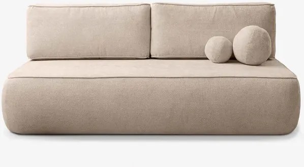 Sofa z Funkcją Spania ARVETO Beżowa Szenil Nowoczesna