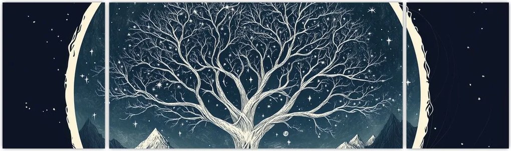 Obraz – Magiczne drzewo z jeleniem II. (170x50 cm)