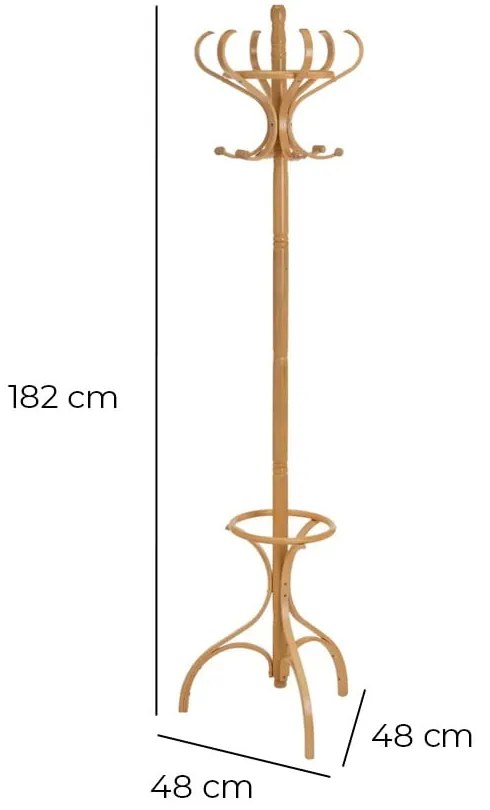 Wieszak z litego drewna topolowego w naturalnym kolorze Thonet – Casa Selección