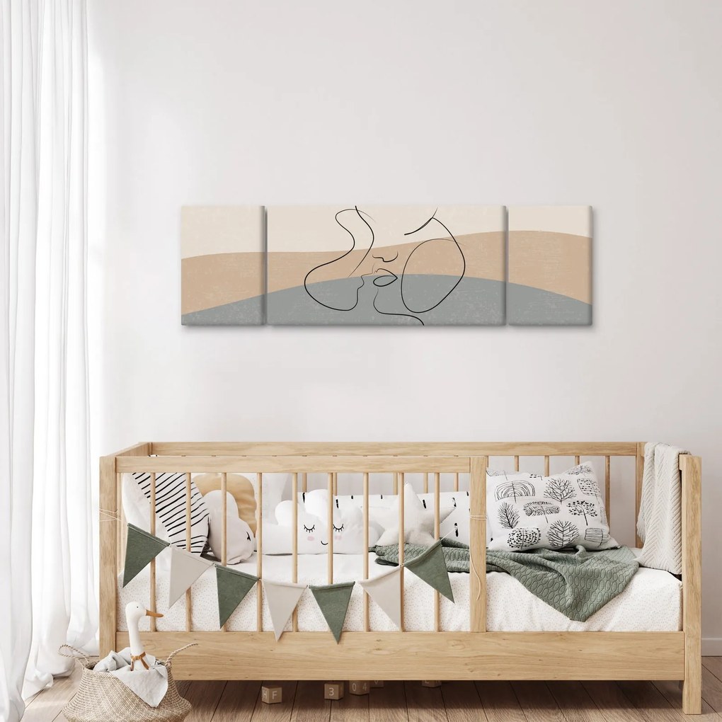 Obraz - Line art kiss (170x50 cm)