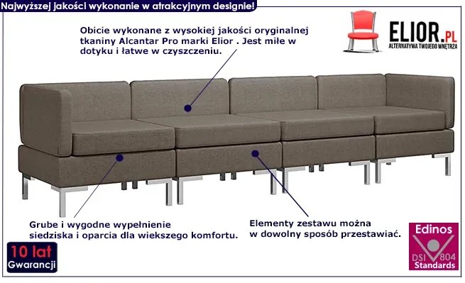 4-częściowy zestaw wypoczynkowy taupe - Marsala 4D