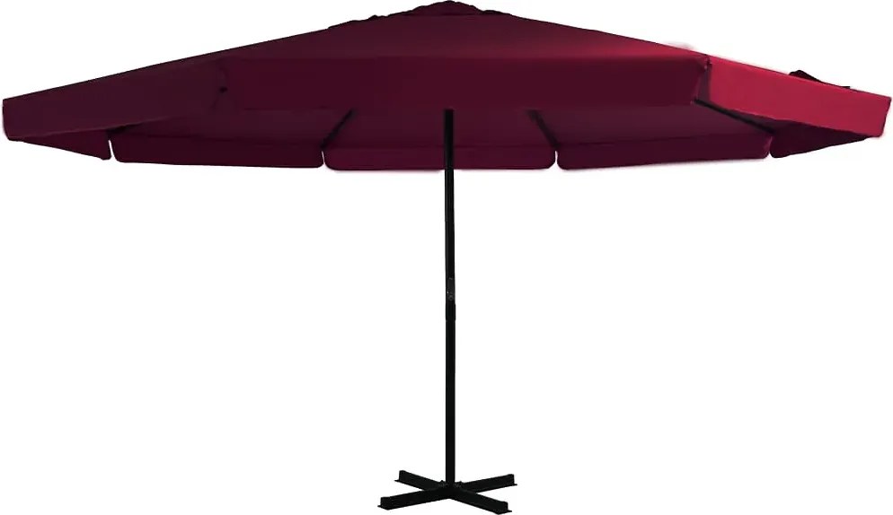 Bordowy parasol ogrodowy z podstawą E7-L60