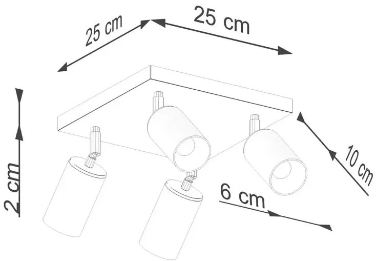Reflektorowa lampa sufitowa nowoczesna czarny + złoty - A573 A2-N03