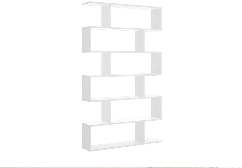 Wysoki regał TOMINI - 6 wnęk - Kolor: biały.