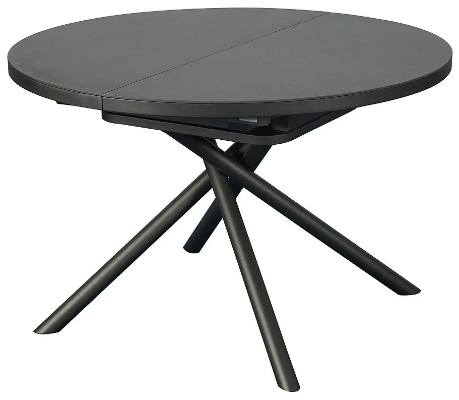 Rozkładany stół jadalniany dla 4-6 osób z ceramiki, MDF i metalu - Efekt brązowo-szarego marmuru - FEROLA