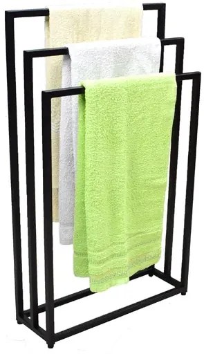Stojak Na Czarny Ręczniki W Stylu Industrialnym 75 Cm S4-T71