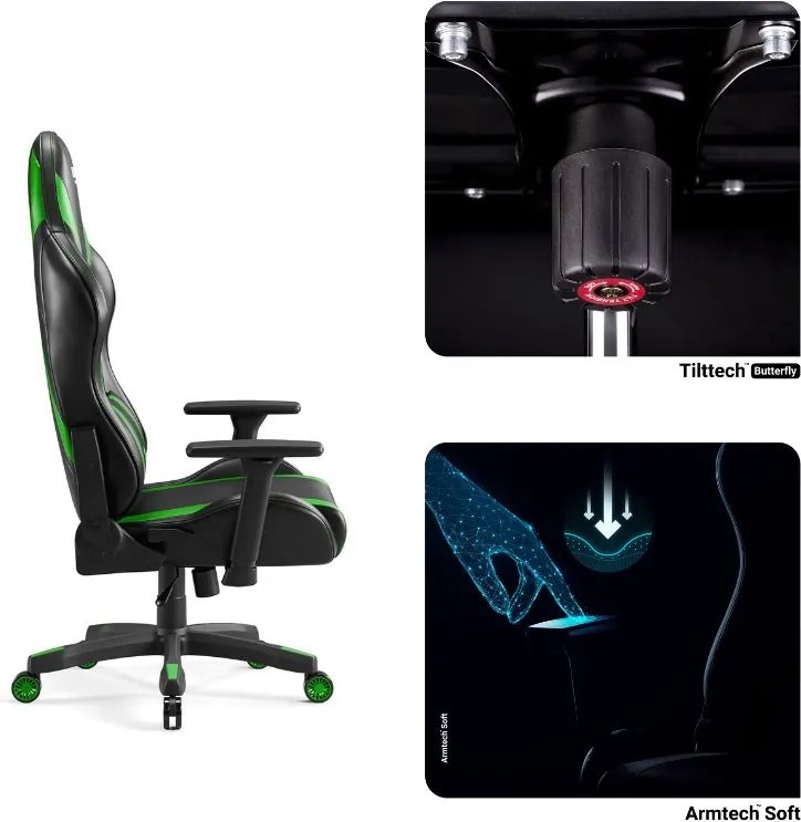 Fotel dla graczy Diablo X-Horn 2.0 Normal Size czarno-zielony