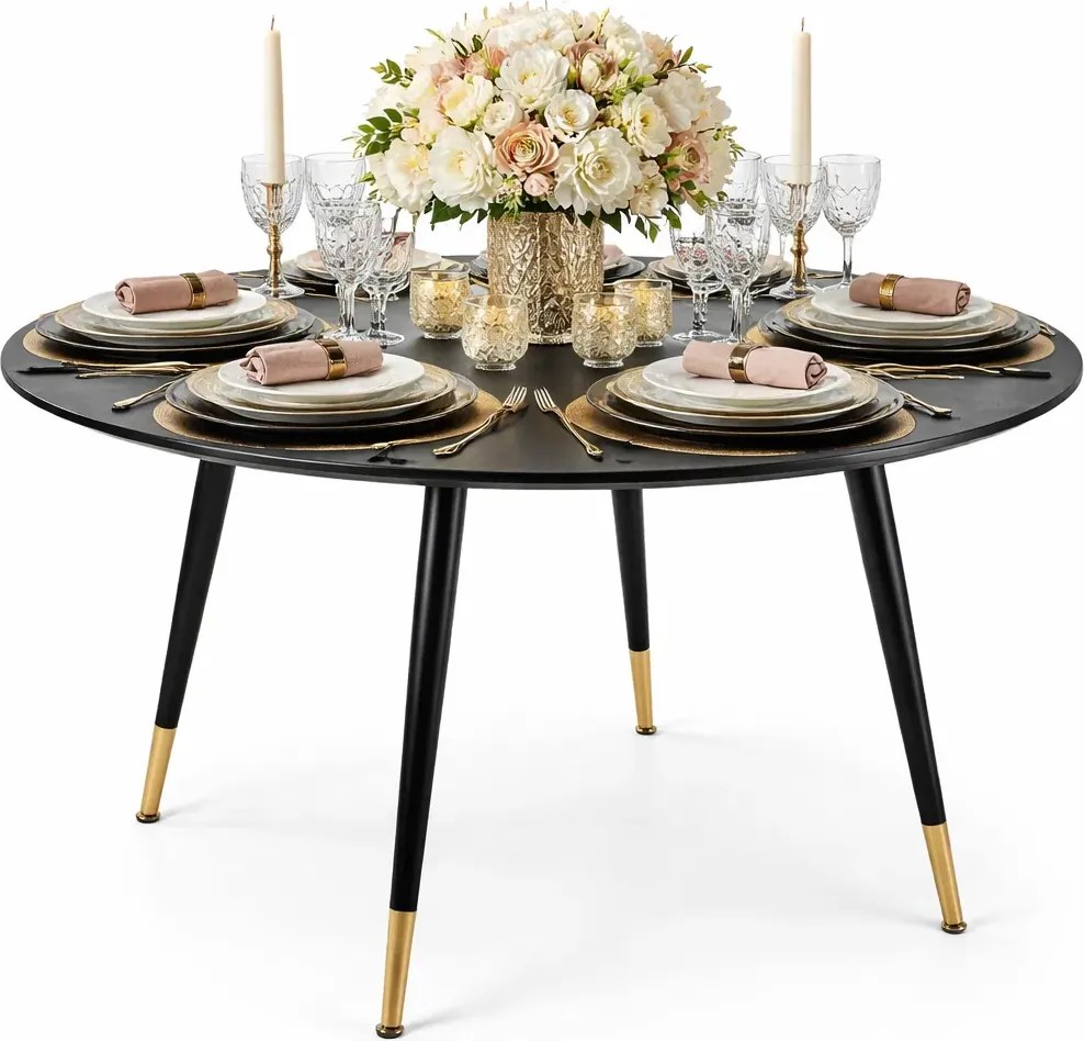 Czarny okrągły stół do salonu G7-W33