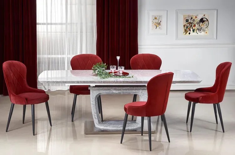 Komplet popielatych pikowanych krzeseł 4 szt. - Monaco 4S