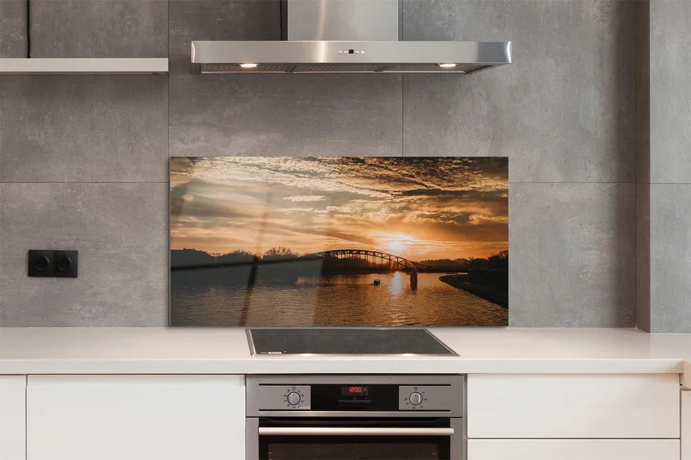 Panel Szklany Krakowski Most o Zmierzchu