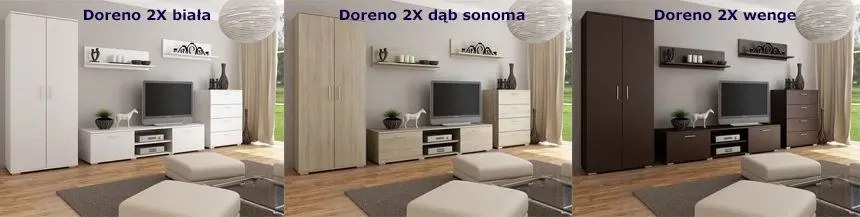 Meblościanka komplet mebli do salonu z szafą dąb sonoma Larix