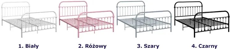 Białe industrialne łóżko dwuosobowe 180x200 cm - Etiosa