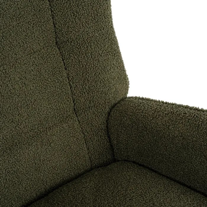 Fotel Bujany Uszak JACKSON Zielony Boucle Nowoczesny