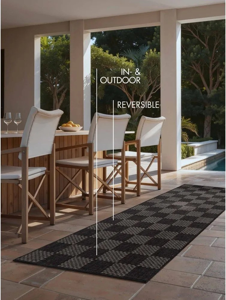 Czarno-kremowy chodnik odpowiedni na zewnątrz 80x200 cm Haringey Dorothy – Ted Baker