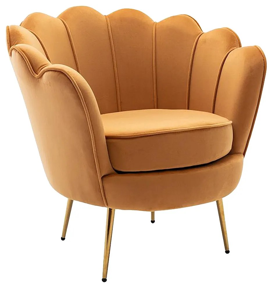 Fotel DANDELION z weluru – kolor żółty musztardowy marki Pascal Morabito