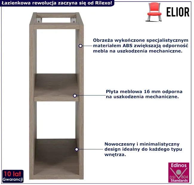 Mała wąska szafka łazienkowa ciemny dąb W9-F24