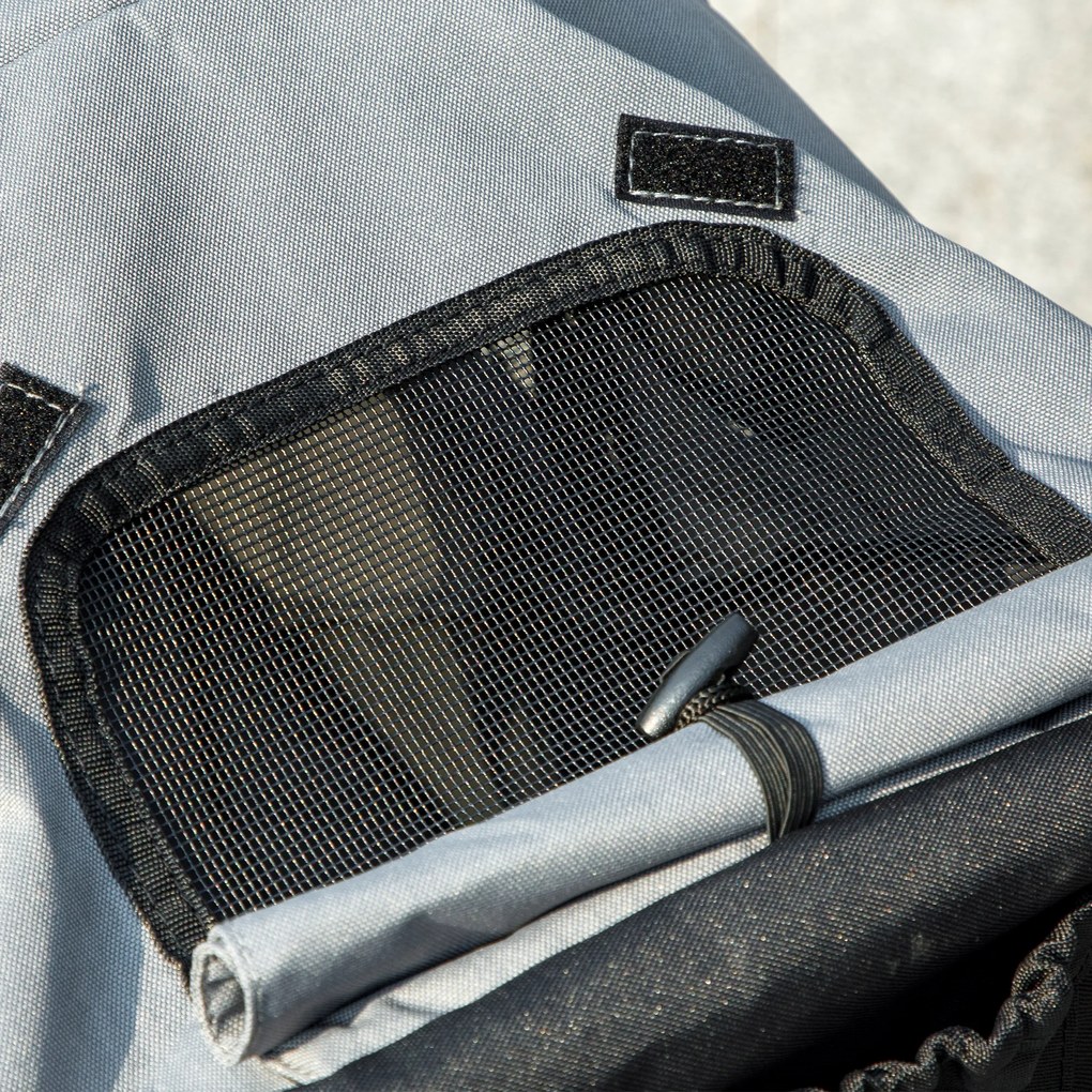 PawHut Wózek dla Małych Psów i Kotów, z Koszem, Systemem Jednoklikowym, Szary