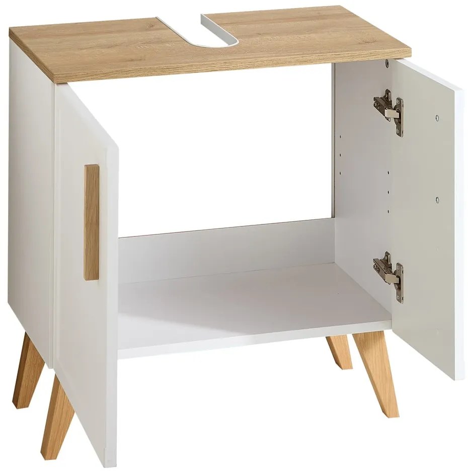 Biała wisząca szafka pod umywalkę 65x60 cm Quickset 383 – Pelipal