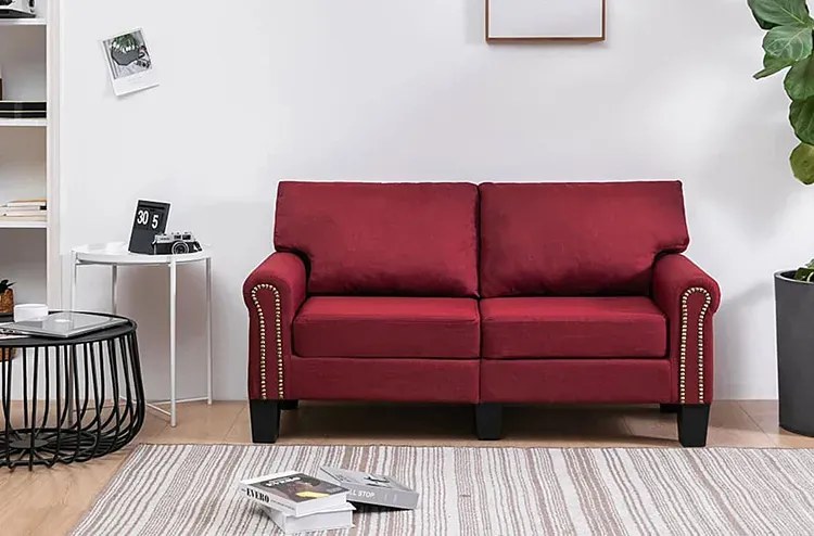 Luksusowa dwuosobowa sofa czerwone wino - Alaia 2X