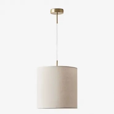 Lampa Sufitowa Wisząca Z Tkaniny Arlina Arlina Łamana Biała Ø30 Cm - ↑30 Cm & Złoty - Przezroczysty - Sklum