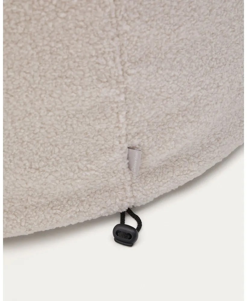 Kremowy puf z materiału bouclé Kaeli – Kave Home
