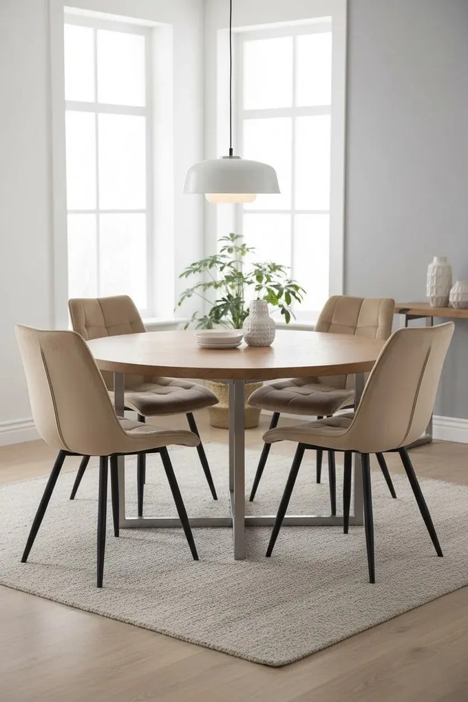 Czarne tapicerowane pikowane krzesło S9-H85