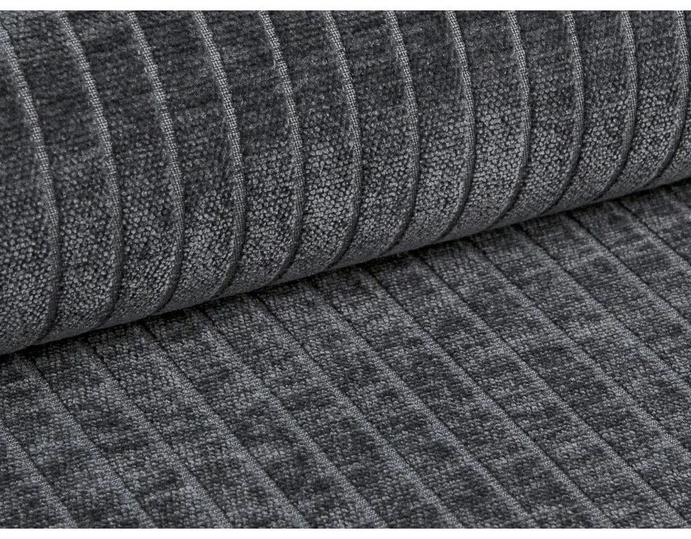 Ciemnoszara sztruksowa sofa 264 cm Bergamo – Cosmopolitan Design