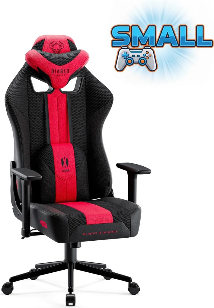 Fotel do grania dla młodzieży Diablo X-Player 2.0 Small Size, karmazynowo-antracytowy