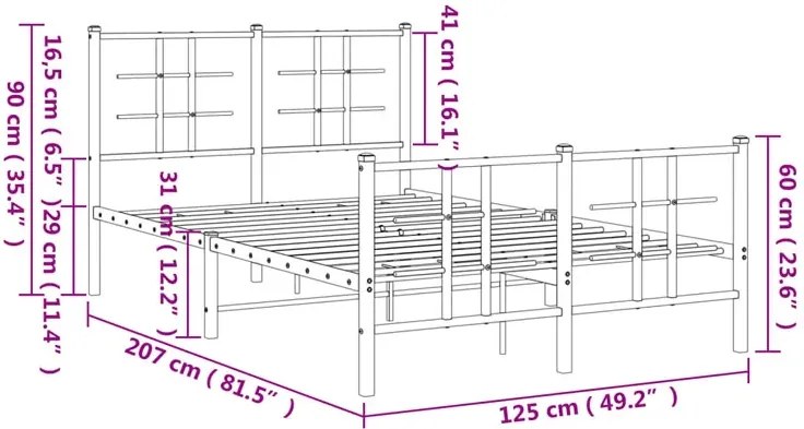 Białe industrialne łóżko metalowe 120x200 cm Zofrox