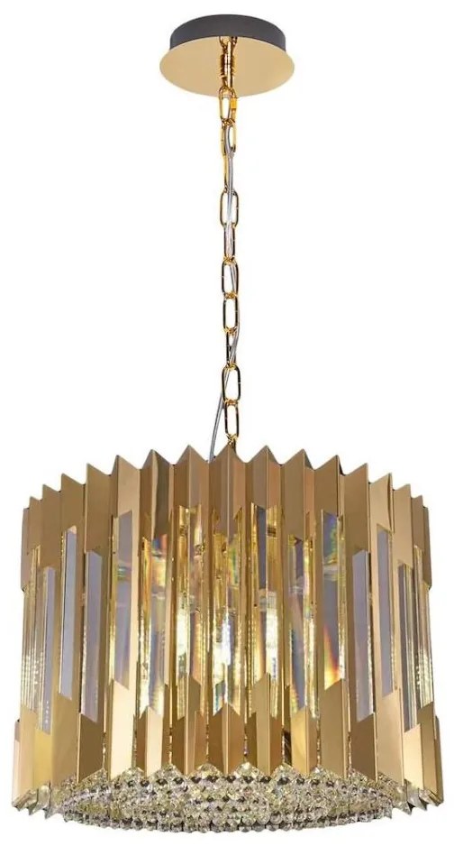 Żyrandol na łańcuchu RITZ 7xE14/40W/230V śr. 42 cm złoty