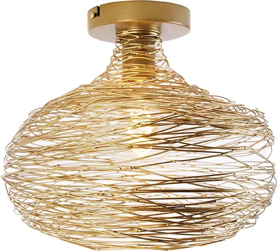 Designerska lampa sufitowa złota - Sarella