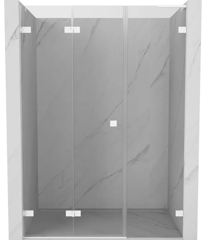 Mexen Lunar-F L drzwi prysznicowe składane lewe 120 cm, transparent, białe - 836SL-120-050-20-00-L