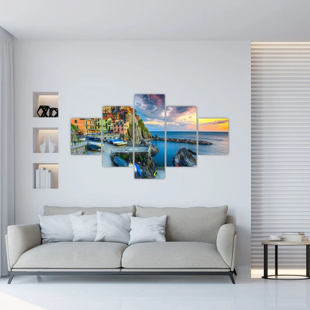 Obraz - Wioska śródziemnomorska (125x70 cm)